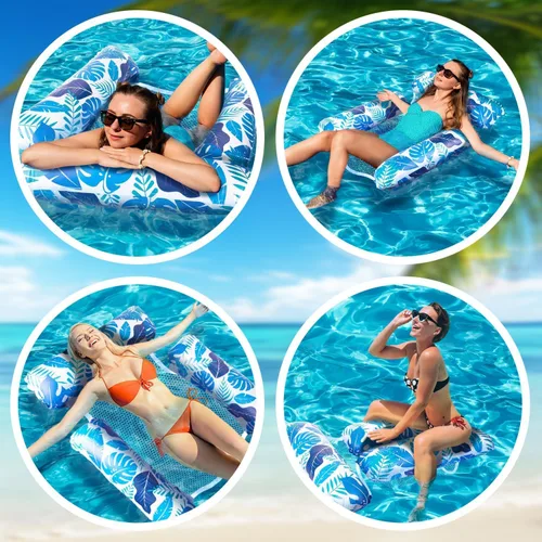 Miniatura 7 de 2 paquetes de flotadores inflables para piscina para adultos, sillas flotantes 4 en 1, accesorios inflables para piscina, fideos, juguetes