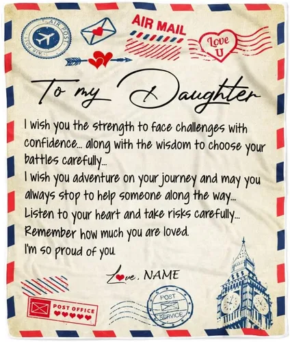 Miniatura 43 de Manta personalizada con texto en inglés «To My Daughter from Mom Dad Give You A Big Love Hug Butterfly Daughter Birthday»