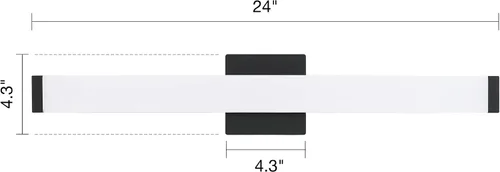 Miniatura 2 de Lámpara de tocador de baño de níquel cepillado, cuadrada, LED, 60 cm (24 pulgadas), 14 W, luz blanca natural, 4000 K, barra de luz para espejo