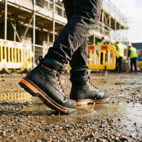 Miniatura 3 de SUREWAY Botas de trabajo GoodyearWelt resistentes al agua para hombre, 6 pulgadas, suaves, compuestas, resistentes al aceite/antideslizante, suela