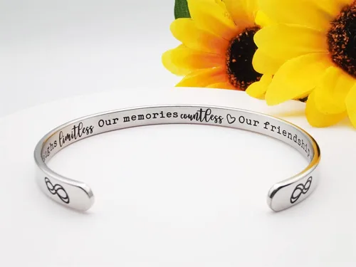 Miniatura 108 de Pulseras inspiradoras para mujer, joyería de acero inoxidable, con refranes, pulsera motivacional con mensaje oculto, pulseras grabadas para mejor