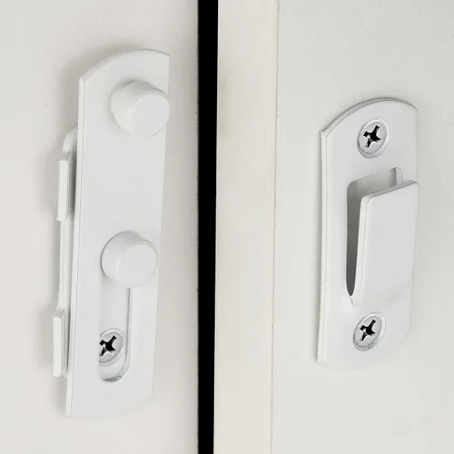 Miniatura 4 de INIRET 4 Paquetes de Pestillos para Puerta de Granero, 2.75" x 2.02" Acero Inoxidable Blanco Pestillo de Puerta Abatible de Granero, Cerradura