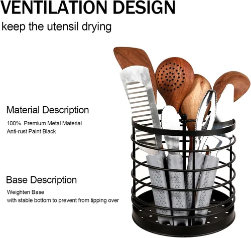 Miniatura 4 de KOLUTI Organizador de utensilios de cocina giratorio de 360°, organizador redondo de almacenamiento de herramientas de cocina extra grande de 7.2 x