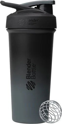 Miniatura 24 de BlenderBottle Strada Shaker Cup - Botella de agua aislada de acero inoxidable con batidor de alambre, 24 onzas, color negro