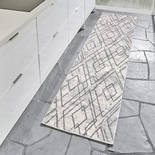 Miniatura 2 de Gertmenian 19603 - Alfombra bohemia abstracta III moderna para sala de estar, cocina, alfombra de área bohemia, 2 x 8 pies, color gris, beige