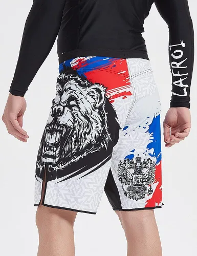Miniatura 5 de LAFROI QJK01 - Pantalones cortos de boxeo para hombre con cordón y bolsillo