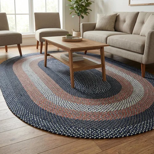 Miniatura 15 de Super Area Rugs - Alfombra trenzada rústica en tonos taupe y gris oscuro, ovalada para puerta/entrada principal, alfombra tejida para exteriores, 2