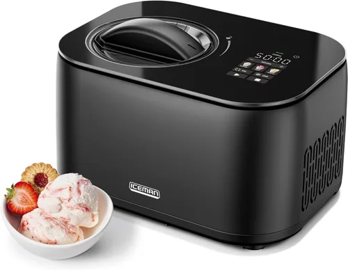 Chefman Iceman Fabricante de Helado, Sin Necesidad de Pre-Congelación con Compresor Integrado, Hace Helado, Yogur Congelado, Sorbete, Sorbet, Hielo
