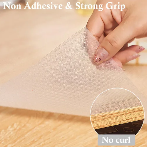 Miniatura 3 de Revestimiento de estante para armarios de cocina de 10 pulgadas de ancho x 20 pies, no adhesivos, antideslizantes, impermeables, de agarre fuerte