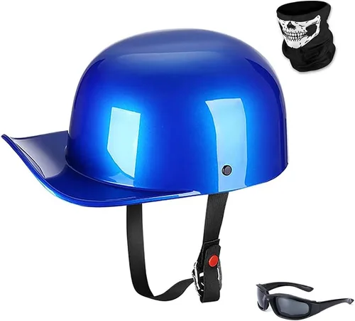 Casco vintage abierto para motocicleta, gorra de béisbol retro, medios cascos para hombres y mujeres para Cruiser Street Scooter ciclomotor, gorra