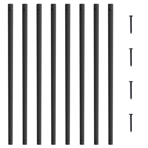 VEVOR Balaustres de metal para escaleras, 29.5 x 1 pulgadas, husillos decorativos de barandilla de aleación de aluminio plana, paquete de 51
