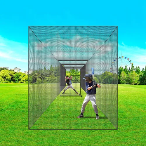Miniatura 101 de VEVOR Jaula de bateo de béisbol, red profesional de entrenamiento de bateo de béisbol de sóftbol, resistente, resistente, cerrada, de polietileno