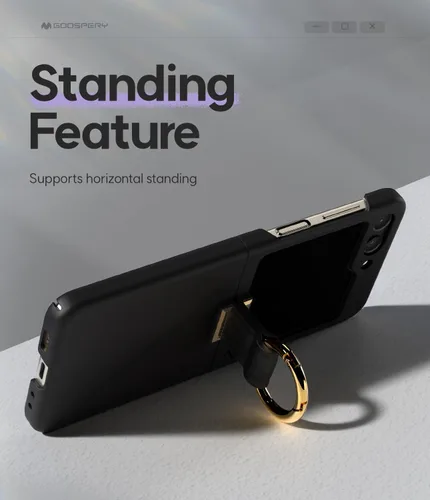 Miniatura 5 de GOOSPERY Goosepry - Funda con soporte de anillo compatible con Galaxy Z Flip 5, delgada, sólida y resistente, policarbonato duro para protección