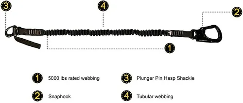 Miniatura 4 de Fusion Climb Retention Lanyard with Snap Hook and Shackle - Helo Personal