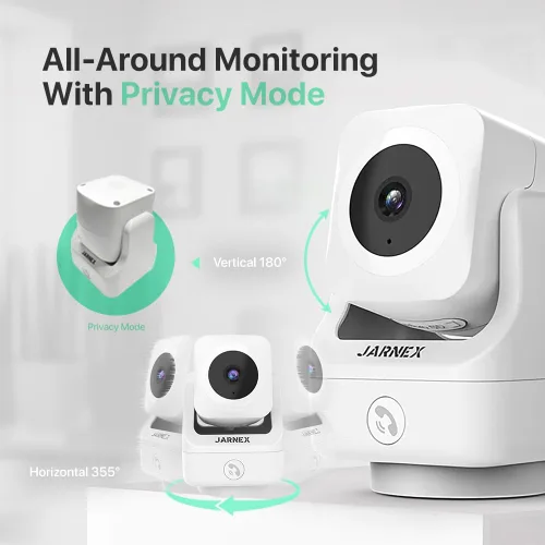 Miniatura 7 de Cámara de seguridad para el hogar WiFi de 2K con inclinación panorámica 360 HD 2.4GHz, monitores para bebés/mascotas, audio de 2 vías, noche de luz