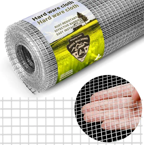 Malla de alambre galvanizado de 1/4 de pulgada en rollo de 16" x 20' (23 GA) - Malla de alambre de pollo para corrales, cooperaciones, cercas para