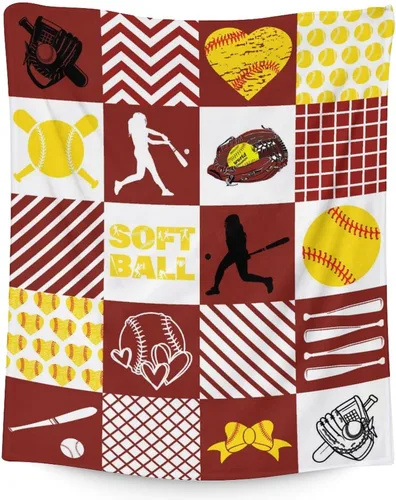 Miniatura 19 de COZYAURA Manta de sóftbol, regalos de equipo de sóftbol para niñas, mujeres y jugadores, 30 x 40 pulgadas, acogedoras mantas mullidas para sofá