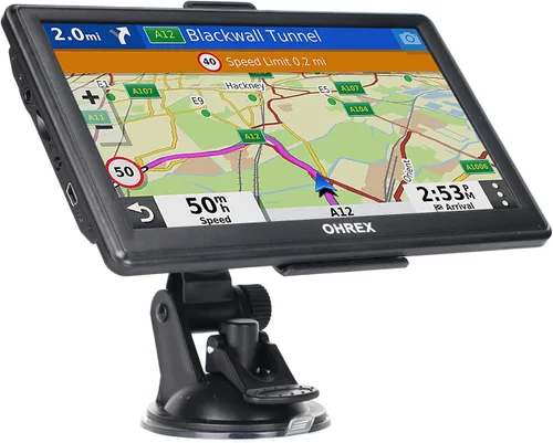 Navegación GPS para coche y autocaravana, GPS de 7 pulgadas de pantalla táctil del vehículo, mapas gratuitos de por vida de América del Norte USA