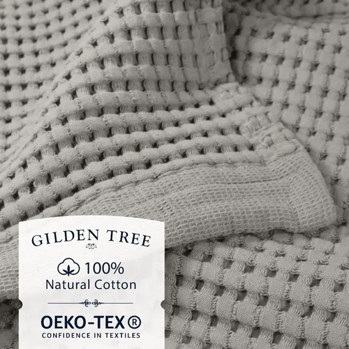 Miniatura 2 de GILDEN TREE - Toallas delgadas en tela tipo gofre de secado rápido, tamaño extragrande 40x80, para adultos, toallas para baño, estilo moderno, Peltre