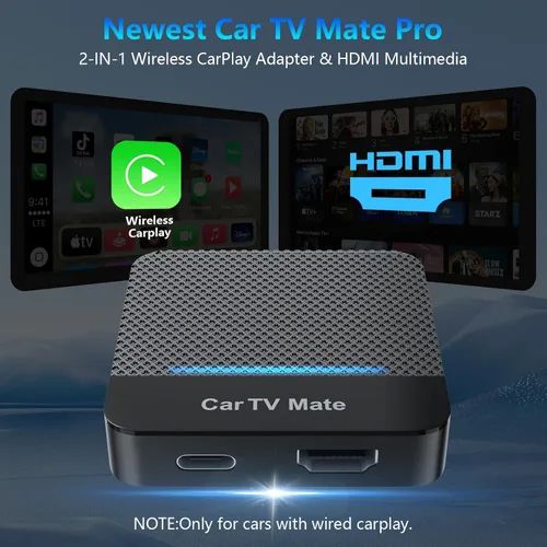 Miniatura 8 de Car TV Mate Pro y adaptador multimedia inalámbrico CarPlay HDMI, convertidor de palo de TV Fire 2025 para lanzadores de pantalla/máquina