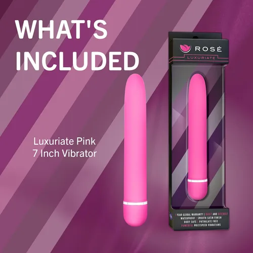 Miniatura 9 de Blush Rosé Luxuriate Vibrador de 7 pulgadas para mujeres, hombres y parejas, varita lisa satinada de múltiples velocidades, potente estimulador