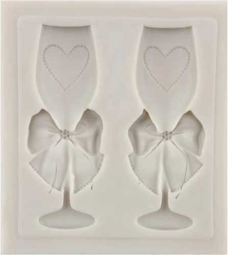 Miniatura 6 de Sijiangmold Molde de fondant de corazón MR MRS I DO, molde de silicona para decoración de tartas, molde de anillo de copa de vino de champán