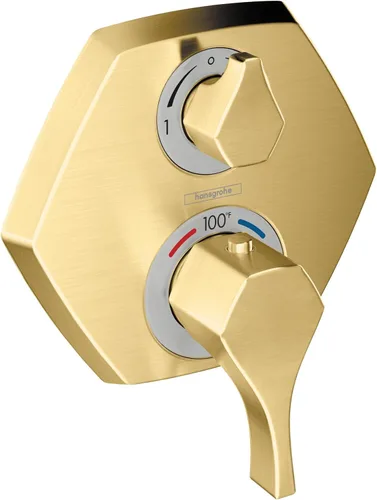 Miniatura 3 de hansgrohe Locarno 04820140 - Válvula de ducha termostática de transición con control de temperatura y desviador en bronce cepillado