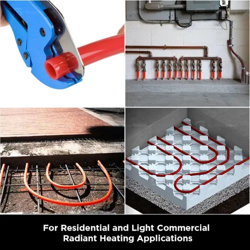 Miniatura 8 de Pex-A - Tubo PEX de 1 pulgada x 100 pies, tubo de agua flexible para calefacción radiante hidrónico, bobina de tubo PEX de 1 pulgada, rojo