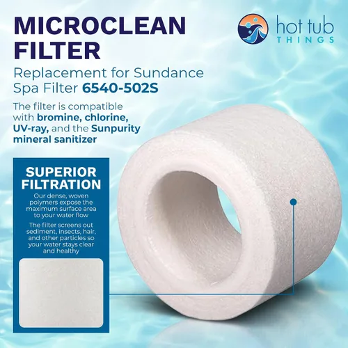 Miniatura 2 de 6540-502 Hot Tub Things Cartucho de filtro de repuesto para spas Sundance (2002-2024), tecnología MicroClean, captura aceites y residuos finos