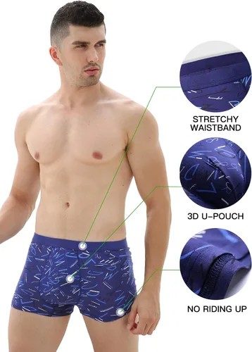 Miniatura 3 de YOULEHE - Paquete de bóxers de rayón para hombre, elásticos, de tela suave de bambú