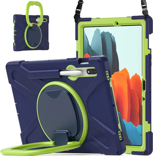 Miniatura 37 de 360 Rotation Case for Galaxy Tab ActivePro/Tab Active4 Pro/Active 5 Pro 10.1" Sturdy Cover Rotate Ring Stand Shoulder Carrying Strap Hand Strap