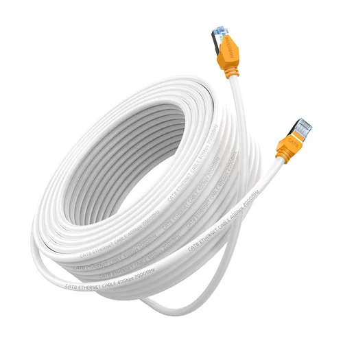 Miniatura 11 de Cable Ethernet Cat 8 de 30 pies, cable de red de juegos de alta velocidad de 40 Gbps de 2000 MHz RJ45 blindado resistente para PS5, router Xbox