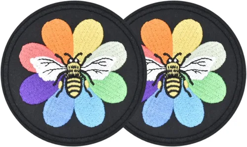 Miniatura 9 de 2 parches para planchar para ropa – Parches bordados para planchar con tema de abeja para ropa, mochilas, jeans, camisa, chaqueta, vestido