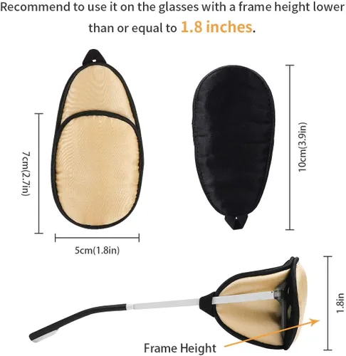 Miniatura 4 de eZAKKA Parches oculares para adultos ojo derecho izquierdo, parche ocular para gafas, parche médico suave para ojo perezoso, ambliopía, estrabismo
