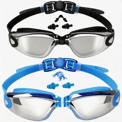 EverSport Gafas de natación para niños, paquete de 2 gafas de natación para niños y adolescentes, gafas de natación antivaho anti-UV para jóvenes de