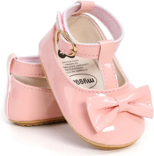 Zapatos de bebé Mary Jane Flats antideslizantes con suela suave para bebés y niños pequeños, primeros caminantes, para fiestas, Navidad y vestidos