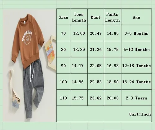 Miniatura 7 de Hnyenmcko Conjunto de camiseta de manga larga con cuello redondo a rayas y pantalones sólidos con cordón ajustable