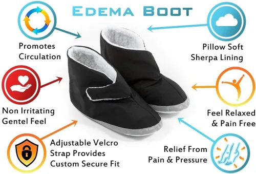 Miniatura 12 de Comfort Finds Botas de edema para hombre, extra anchas y espaciosas, para pies hinchados, suaves y ajustables para piel sensible y alivio de pies