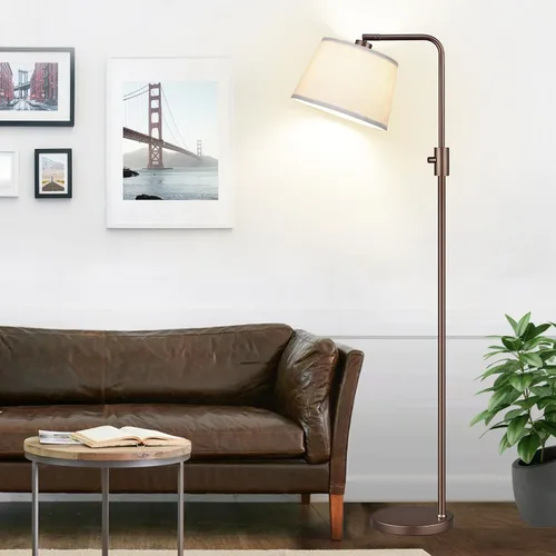Miniatura 7 de Nintiue [Actualizada] Lámpara de pie regulable, bombilla LED Edison de 1000 lúmenes incluida, lámpara de pie moderna de arco alto marrón para sala