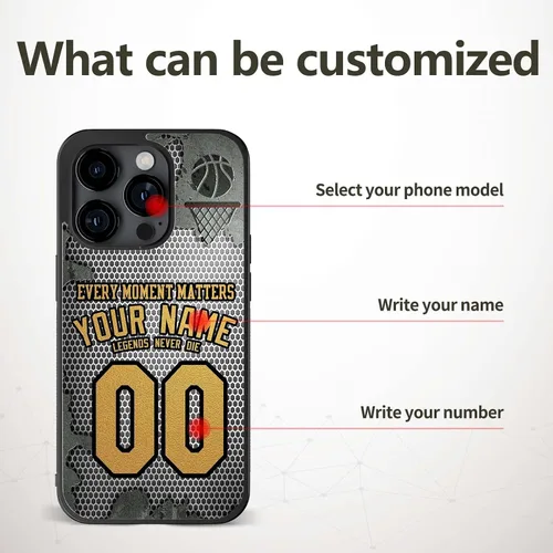 Miniatura 8 de Fundas de teléfono personalizadas con números de leyendas de baloncesto Never Die para iPhone 11, 12, 13, 14, 15, 16, 17, Pro Max Plus Mini X 6, 7