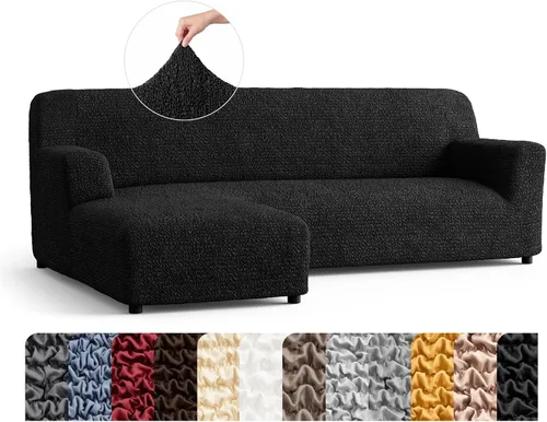 Miniatura 43 de PAULATO BY GA.I.CO. Funda de sofá modular, funda para sofá chaise longue en forma de L, fundas lavables para sofá esquinero, funda elástica de Gris