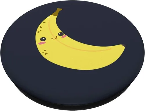 Miniatura 2 de Accesorio para el ventilador de la marca Banana Fruit Grey Lover de Kawaii Pop Socket – PopSockets Grip y soporte para teléfonos y tabletas, Negro