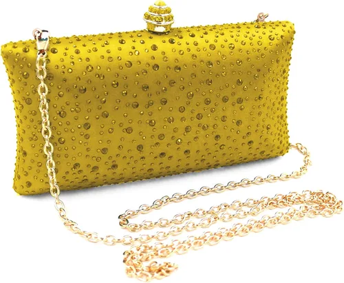 Miniatura 9 de Simcat Bolso de mano de noche con diamantes de imitación para mujer, bolso de fiesta de graduación, boda, novia, fiesta, bolsa de mano con cadena