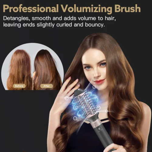 Miniatura 3 de Estilizador de aire caliente, cepillo secador de pelo con iones negativos, rizadores de cabello con enrollado automático y flujo de aire, moldeador