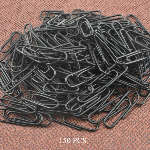 Miniatura 6 de HAHIYO Clips de papel grandes de 1.1 pulgadas (1.102 in) de longitud, clips negros con revestimiento de vinilo para evitar arañazos y desgarros