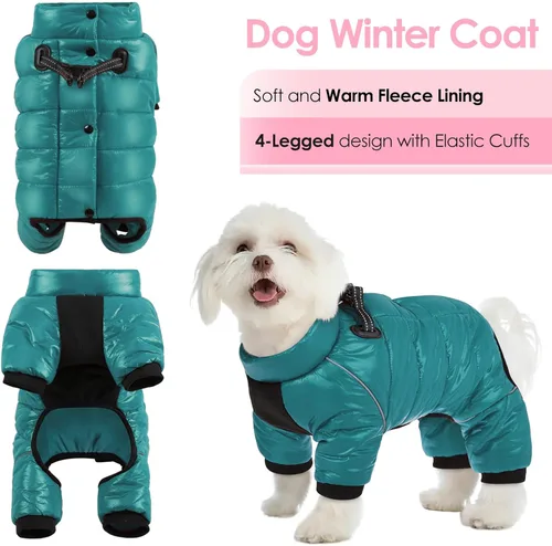 Miniatura 2 de AOFITEE Abrigo para Perros, Chaqueta Impermeable para Perros para Invierno, Traje de Nieve Cálido de Cuerpo Completo para Perros, Abrigo de Invierno