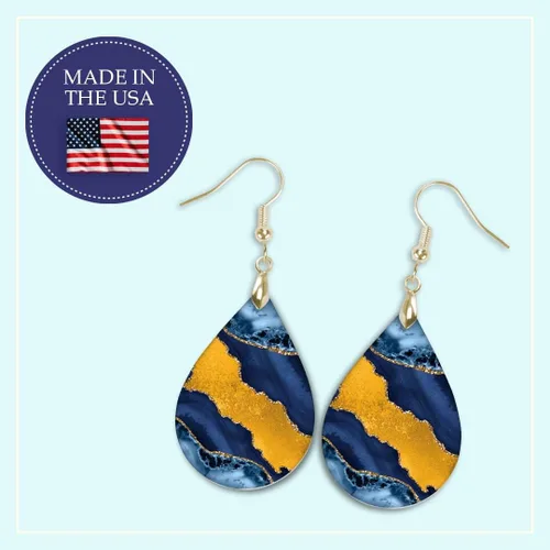 Miniatura 55 de Dangle Earrings for Women Colorful Dangling Drop Statement Jewelry Printed MDF Wood Teardrop Double Side Print Handmade by The Painted Pug