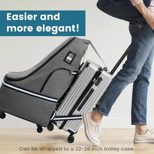 Miniatura 2 de RUCYEN Bolsa de viaje con ruedas para asiento de automóvil, mochila de viaje acolchada para avión, bolsa de viaje grande y duradera con 4 ruedas
