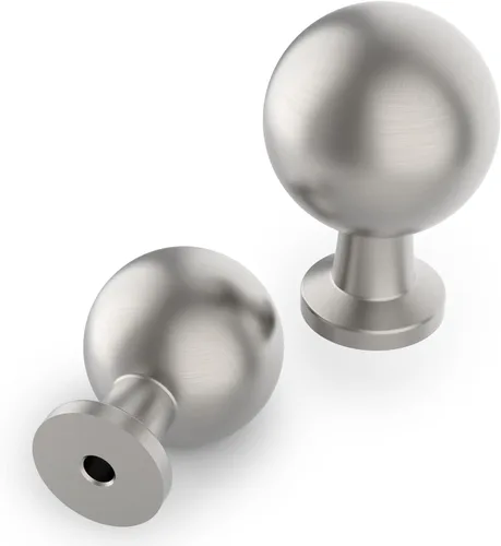 Asidrama Paquete de 10 pomos de níquel satinado cepillado para gabinetes de cocina, pomos de tocador, pomo de cajón, herrajes para gabinetes, pomos