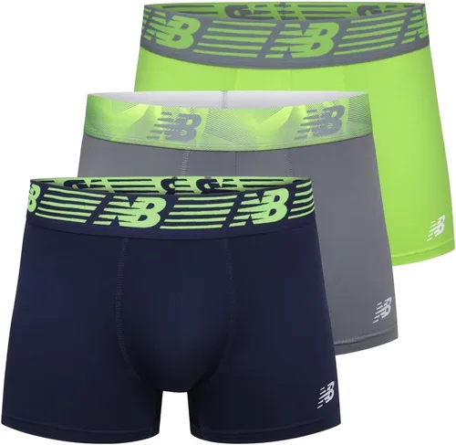 New Balance - Calzoncillos tipo bóxer sin cremallera para hombre, de 3 pulgadas, con soporte de bolsa incorporada (paquete de 3 calzoncillos)